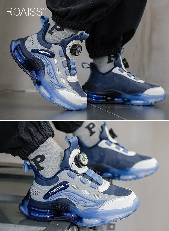 roaiss Boys Fashion Chunky Sneakers, Comfortable Sneakers with Rotating Buckle Design, Breathable Basketball Shoes with Non-slip Soles, Suitable for Daily Wear and Outdoor Activities - Image 2